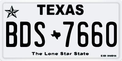 TX license plate BDS7660