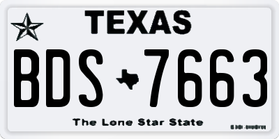 TX license plate BDS7663