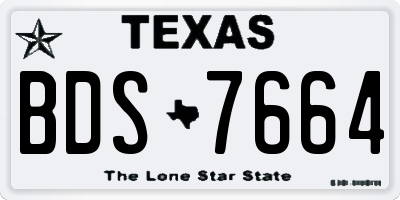 TX license plate BDS7664