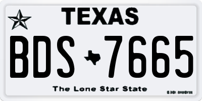 TX license plate BDS7665