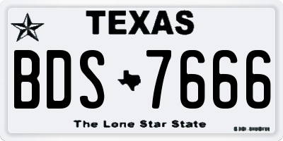 TX license plate BDS7666