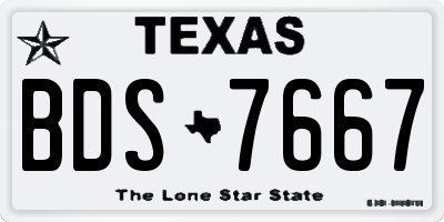 TX license plate BDS7667