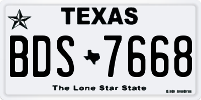 TX license plate BDS7668