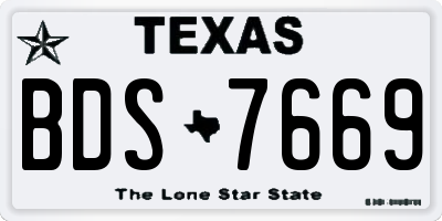 TX license plate BDS7669