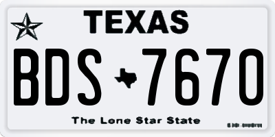 TX license plate BDS7670