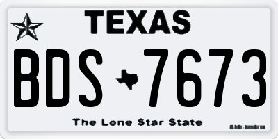TX license plate BDS7673