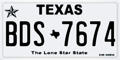 TX license plate BDS7674