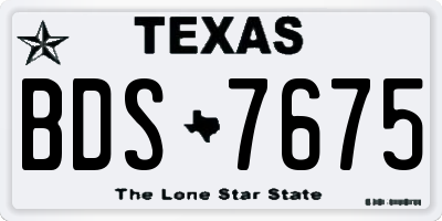 TX license plate BDS7675
