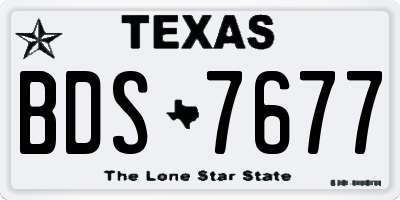 TX license plate BDS7677