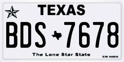 TX license plate BDS7678