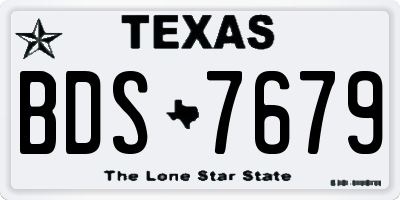 TX license plate BDS7679