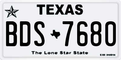 TX license plate BDS7680