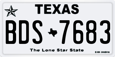 TX license plate BDS7683