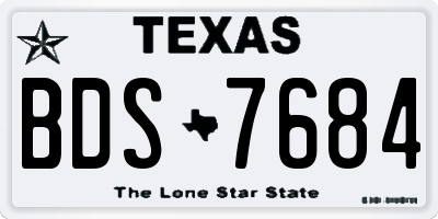 TX license plate BDS7684