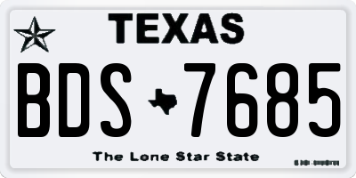 TX license plate BDS7685
