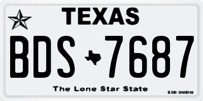 TX license plate BDS7687