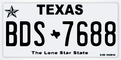 TX license plate BDS7688