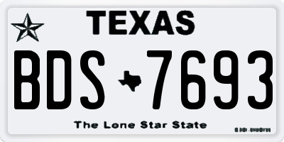 TX license plate BDS7693