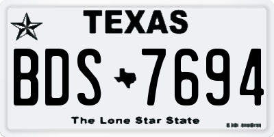 TX license plate BDS7694