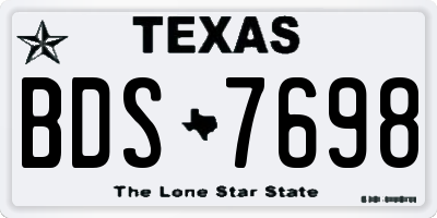 TX license plate BDS7698