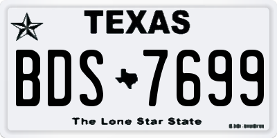 TX license plate BDS7699