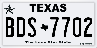 TX license plate BDS7702