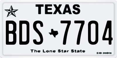 TX license plate BDS7704