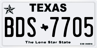 TX license plate BDS7705