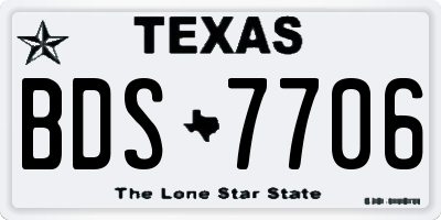 TX license plate BDS7706