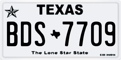 TX license plate BDS7709