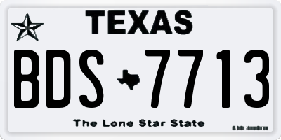 TX license plate BDS7713