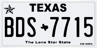 TX license plate BDS7715