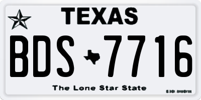TX license plate BDS7716