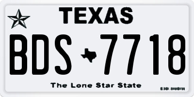 TX license plate BDS7718