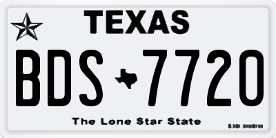 TX license plate BDS7720