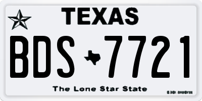 TX license plate BDS7721