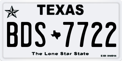 TX license plate BDS7722