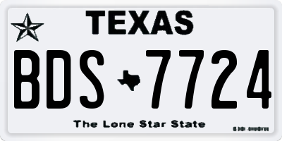 TX license plate BDS7724