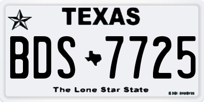TX license plate BDS7725