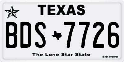 TX license plate BDS7726