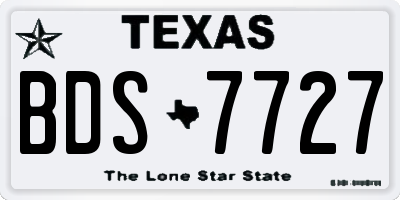 TX license plate BDS7727