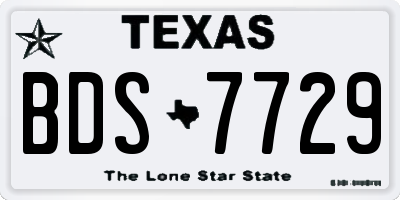 TX license plate BDS7729