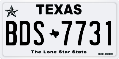 TX license plate BDS7731