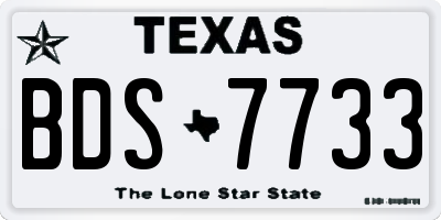 TX license plate BDS7733