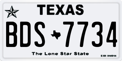 TX license plate BDS7734