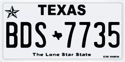 TX license plate BDS7735