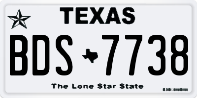 TX license plate BDS7738