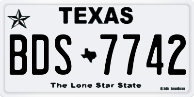 TX license plate BDS7742