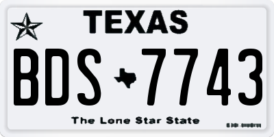 TX license plate BDS7743