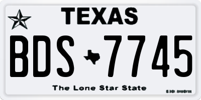 TX license plate BDS7745